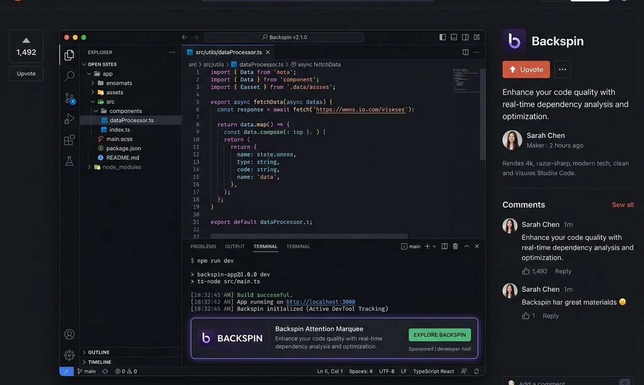 BackSpin discovery panel inside VS Code during an AI wait